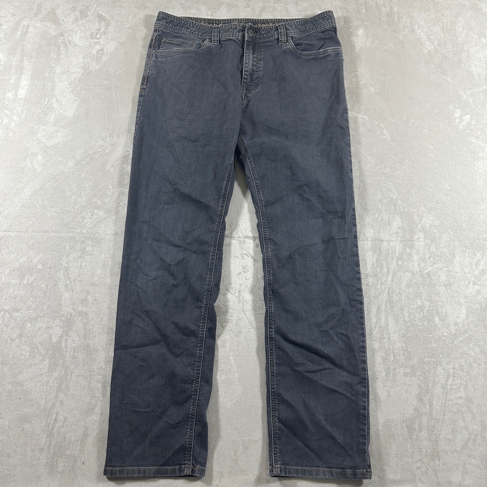 Prana Breathe Slim Fit Pants Mens 36x32 Grey Performance Hiking Travel 5-Pocket
